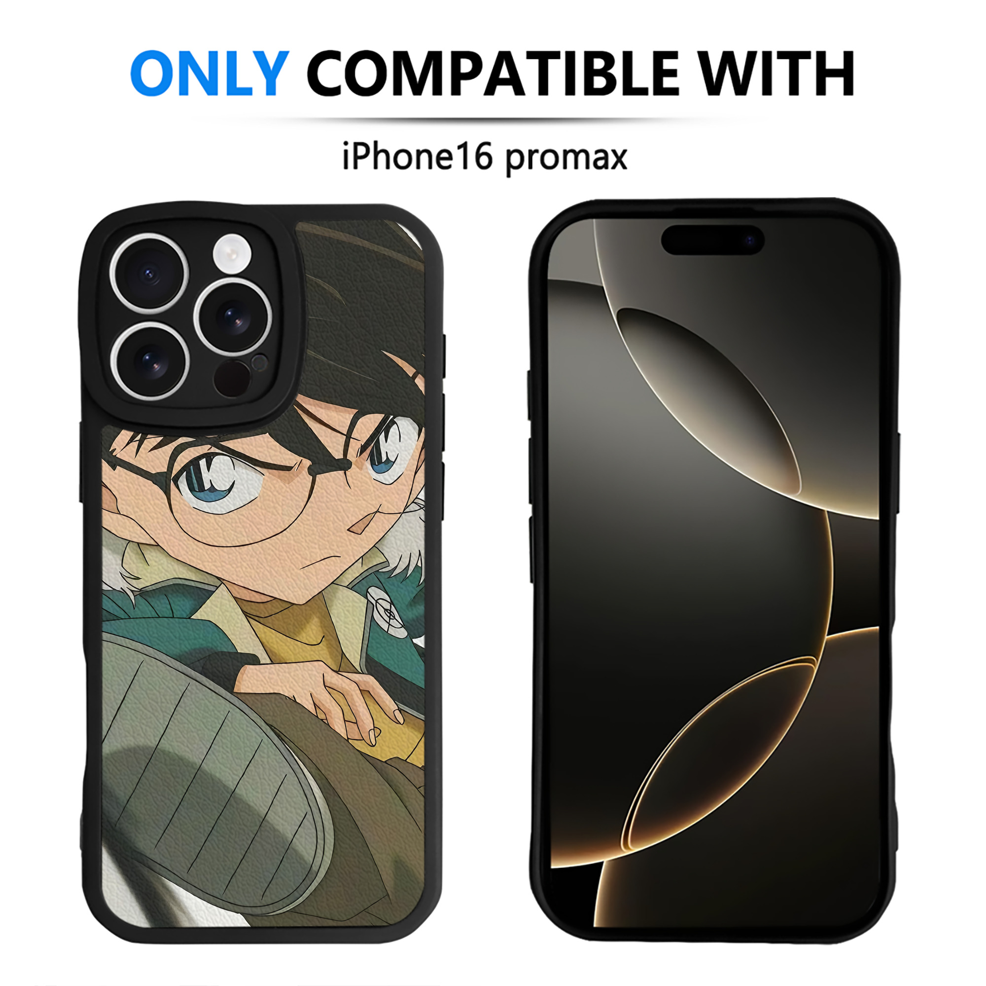 （画像用） 名探偵コナン Detective Conan 【iPhone 16シリーズ対応】シリコンスマホケース（レザー調） 材質：シリコン
